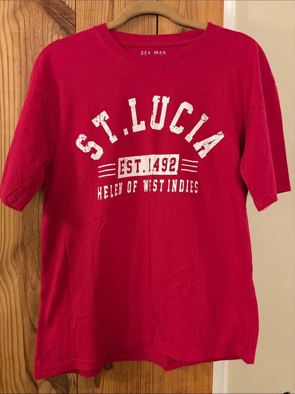 Red 'St. Lucia' Short Sleeve Tee